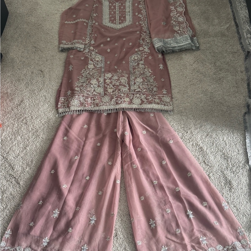 Elegant Pink Embroidered Kurta Bottoms